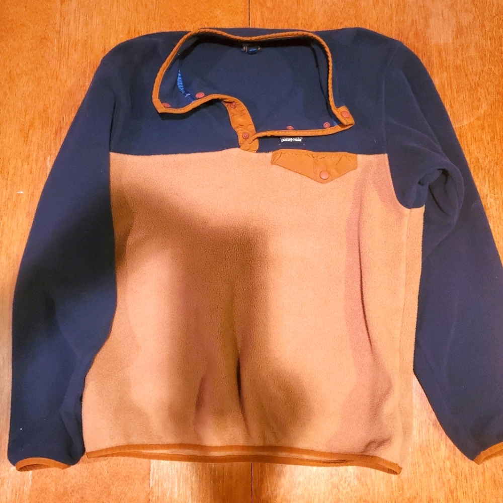 Patagonia Synchilla Fleece, Boys XXL, Navy and Brown